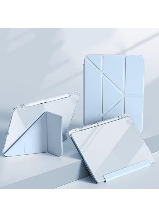 for Honor Pad 9 12.1 بوصة غطاء الحالة, ثلاثي طي تصميم على شكل Y, زاوية متعددة, الجلد غطاء اللوح مع فتحة القلم, تلقائي الاستيقاظ / النوم,أزرق - Image 5